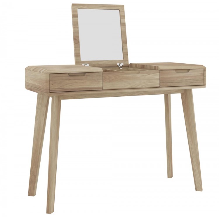 Bell and Stocchero Como Solid Oak 2 Drawer Dressing Table with Mirror