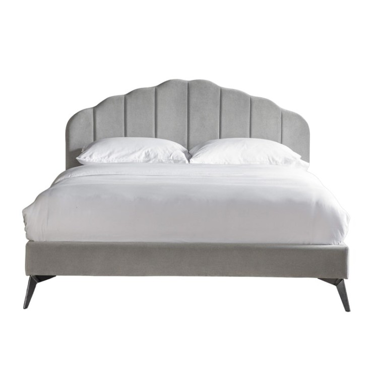 Regency Design Cavendish Light Grey Velvet 4ft6 Double Bed