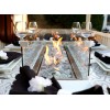 Mambo Garden Furniture Santorini Grey 6 Seat Rectangular Fire Pit Bar Set