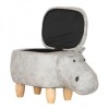 Animal Ottomans Novelty Grey Hippo Storage Footstool CY-8007-1