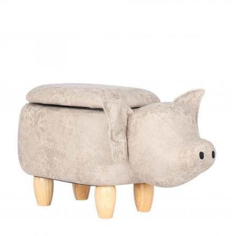 Animal Ottomans Novelty Cream Pig Storage Footstool CY-8019-1