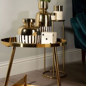 Alvaro Set of 2 Rose Gold Finish Metal Round Side Tables Alvaro Set of 2 Rose Gold Finish Metal Round Side Tables 5501731