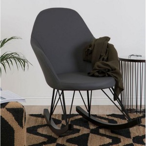 Kolding Dark Grey Faux Leather and Metal Chair Kolding Dark Grey Faux Leather and Metal Chair 5501203