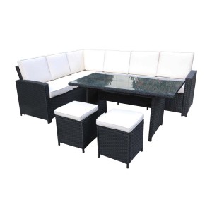 Royalcraft Furniture Berlin Black 8 seater Corner Dining Set Royalcraft Furniture Berlin Black 8 seater Corner Dining Set