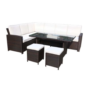 Royalcraft Furniture Berlin Brown 8 seater Corner Dining Set Royalcraft Furniture Berlin Brown 8 seater Corner Dining Set