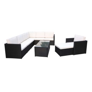 Royalcraft Furniture Berlin Black 8 Seater Corner Modular Set