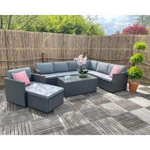 Royalcraft Furniture Berlin Grey 8 Seater Corner Modular Set