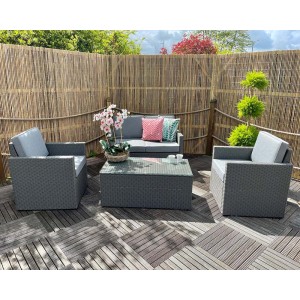 Royalcraft Furniture Berlin Grey 4 Seater Lounging Set Royalcraft Furniture Berlin Grey 4 Seater Lounging Set