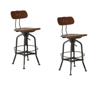 New Foundry Industrial Furniture Height Adjustable Kitchen Bar Stool (Pair) New Foundry Industrial Furniture Height Adjustable Kitchen Bar Stool (Pair)