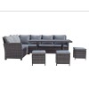 Signature Weave Garden Furniture Charlotte Grey Corner Dining Sofa Set