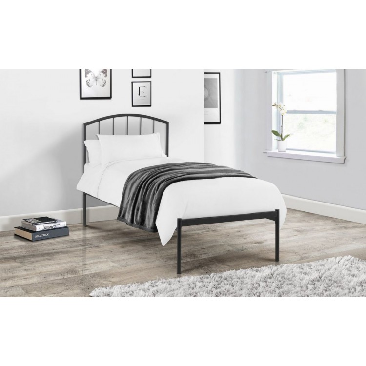 Julian Bowen Furniture Onyx Satin Grey 3ft Single Bed