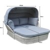 Signature Weave Garden Furniture Meghan Grey Rattan Daybed with Canopy Hood