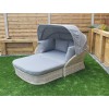 Signature Weave Garden Furniture Meghan Grey Rattan Daybed with Canopy Hood