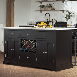 Baumhaus Furniture Black Kitchen Island With White Granite Worktop Baumhaus Furniture Black Kitchen Island With White Granite Worktop CKI01C-W