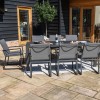 Maze Lounge Outdoor Fabric Manhattan Charcoal 8 Seat Rectangular Dining Set