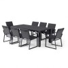 Maze Lounge Outdoor Fabric Manhattan Charcoal 8 Seat Rectangular Dining Set