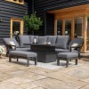 Maze Lounge Outdoor Manhattan Aluminium Grey Reclining Corner Dining Set with Rising Table
