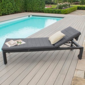 Maze Lounge Outdoor Manhattan Aluminium Grey Sunlounger Maze Lounge Outdoor Manhattan Aluminium Grey Sunlounger