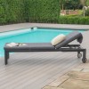 Maze Lounge Outdoor Manhattan Aluminium Grey Sunlounger