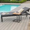 Maze Lounge Outdoor Manhattan Aluminium Grey Sunlounger