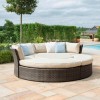 Maze Rattan Garden Furniture Brown Chelsea Lifestyle Sofa Set With Glass Top