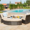 Maze Rattan Garden Furniture Brown Chelsea Lifestyle Sofa Set With Glass Top