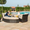 Maze Rattan Garden Furniture Brown Chelsea Lifestyle Sofa Set With Glass Top