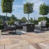 Maze Lounge Outdoor Fabric Amalfi Grey 2 Seat Sofa Set With Square Fire Pit Table