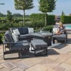 Maze Lounge Outdoor Fabric Amalfi Grey 2 Seat Sofa Set With Square Fire Pit Table