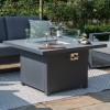 Maze Lounge Outdoor Fabric Amalfi Grey 2 Seat Sofa Set With Square Fire Pit Table