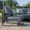 Maze Lounge Outdoor Fabric Amalfi Grey 2 Seat Sofa Set With Square Fire Pit Table