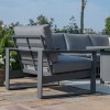 Maze Lounge Outdoor Fabric Amalfi Grey 3 Seat Sofa Set With Rectangular Fire Pit Table