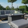 Maze Lounge Outdoor Fabric Amalfi Grey 3 Seat Sofa Set With Rectangular Fire Pit Table