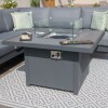 Maze Lounge Outdoor Amalfi Aluminium Grey Small Corner Group Dining Set With Fire Pit Table