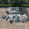 Maze Lounge Outdoor Fabric Amalfi White 2 Seat Sofa Set With Square Fire Pit Table