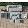 Maze Lounge Outdoor Fabric Amalfi White 3 Seat Sofa Set With Rectangular Fire Pit Table