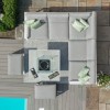 Maze Lounge Outdoor Fabric Amalfi White Small Corner Group Sofa Set With Fire Pit Table