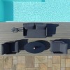 Maze Lounge Outdoor Fabric Marina Rope Weave Charcoal 2 Seat Sofa Set with Coffee Table
