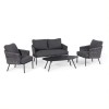 Maze Lounge Outdoor Marina Rope Weave Charcoal 2 Seat Sofa Set with Coffee Table