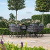 Maze Lounge Outdoor Fabric Marina Rope Weave Charcoal 8 Seat Oval Dining Set