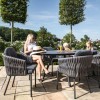 Maze Lounge Outdoor Fabric Marina Rope Weave Charcoal 8 Seat Oval Dining Set