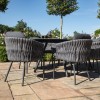 Maze Lounge Outdoor Fabric Marina Rope Weave Charcoal 8 Seat Oval Dining Set