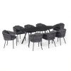 Maze Lounge Outdoor Fabric Marina Rope Weave Charcoal 8 Seat Oval Dining Set