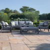 Maze Lounge Outdoor Fabric New York Grey 3 Seat Sofa Set with Rising Table