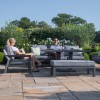 Maze Lounge Outdoor Fabric New York Grey 3 Seat Sofa Set with Rising Table