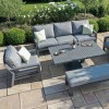 Maze Lounge Outdoor Fabric New York Grey 3 Seat Sofa Set with Rising Table