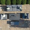 Maze Lounge Outdoor Fabric New York Grey 3 Seat Sofa Set with Rising Table