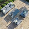 Maze Lounge Outdoor Fabric New York Grey 3 Seat Sofa Set with Rising Table