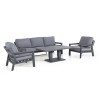 Maze Lounge Outdoor Fabric New York Grey 3 Seat Sofa Set with Rising Table