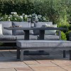 Maze Lounge Outdoor Fabric New York Grey 3 Seat Sofa Set with Rising Table